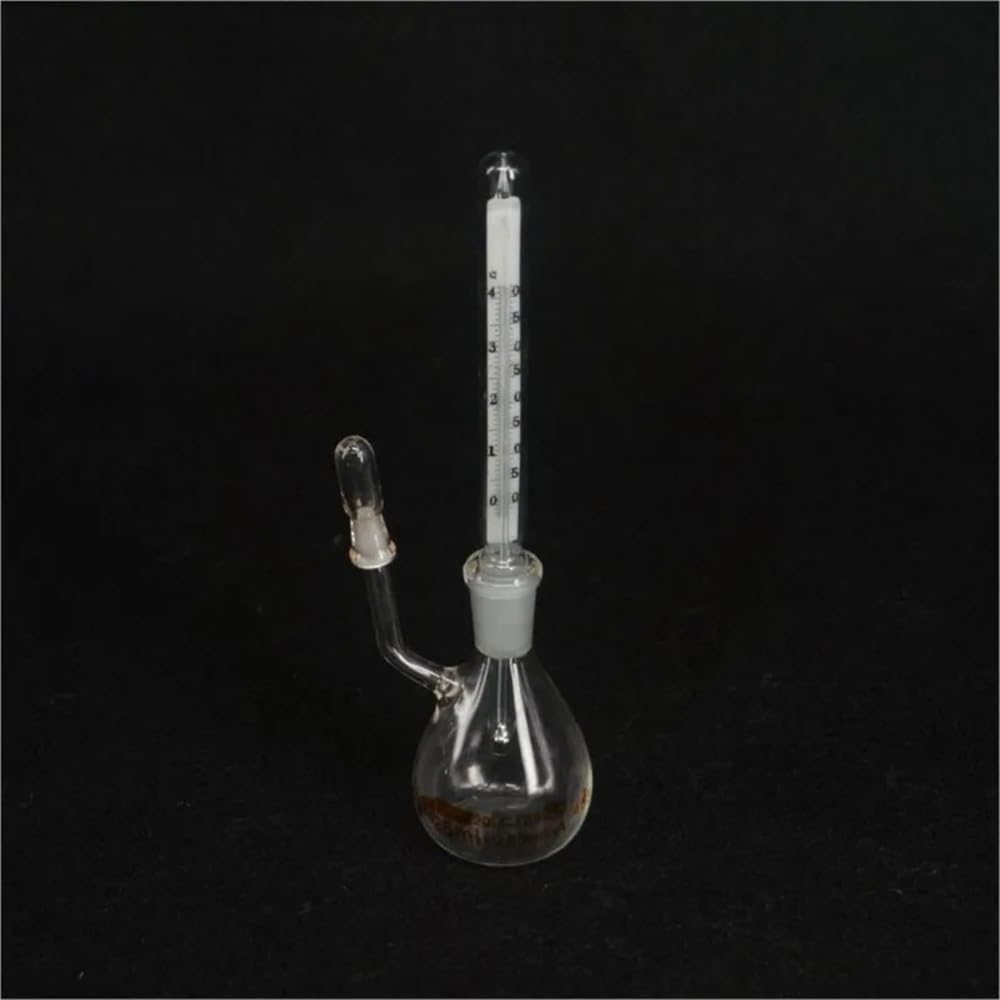 Botella de vidrio de laboratorio de 25/50 ml con gravedad específica, picnómetro con termómetro(25ml)