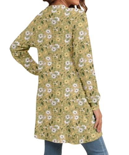 Image of YSYOKOW Cardigan Sweaters for Women Long Sleeve Open Front with Pockets | Long Cardigans for Women Lightweight Soft Casual Dressy Loose Fit Cardigan Sweater with Pockets for Work and Office