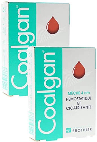Coalgan Stops Bleeding – Hemo Static Nasal, Dermal and Mouth Wicks – Pack of 2 Boxes of 5 Sterile Wicks (2)