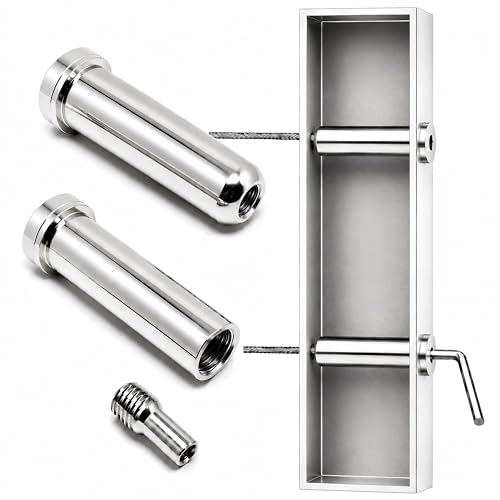 MR.RAIL 1 Pair 1/8" 316L Stainless Steel Cable Railing Hardware for Wood & Metal Posts, Invisible Cable Railing Tensioner System for Deck, Stair & Balcony Railing, MR-07