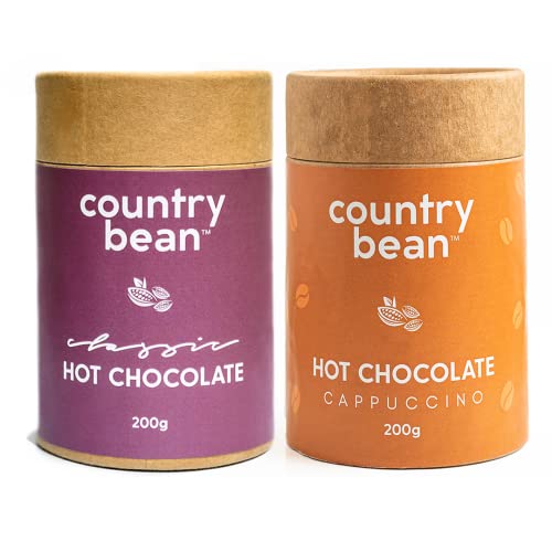 Image of Country Bean Classic and Cappuccino Hot Chocolate | Combo Pack)(200g x 2) | Enjoy hot or cold