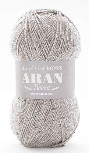 Sirdar Hayfield Bonus Aran Tweed for Knitting Wool and Crochet Wool Soft Luxurious Aran Tweed Ball - 400g 840m/920y-Haze- 1 Ball