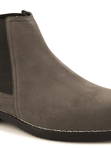 Image of STANPHORD Men's Pacecore Slip-On Boots Block-Heel Chelsea Solid High Top Regular Casual Shoes Without Laces | Perfect for Parties, Outdoor, Trekking, Office