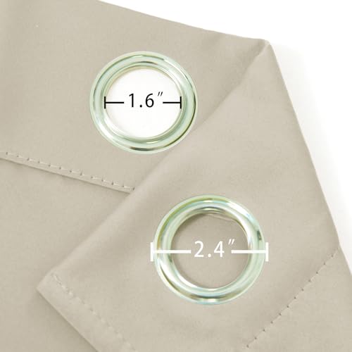 Image of LEMOMO Blackout Curtains 52 x 90 Inch Long Light Beige Curtains Set of 2 Panels Room Darkening Curtains for Bedroom and Living Room