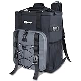 バックパッククーラー - AYAMAYA(アヤマヤ) アップグレード 漏れ防止 クーラーバックパック パッド入りトップハンドル付き 24缶断熱ランチバックパック 男女兼用 ソフトキャンプクーラー ビーチ/釣り/ピクニック/仕事/旅行/バーベキュー用