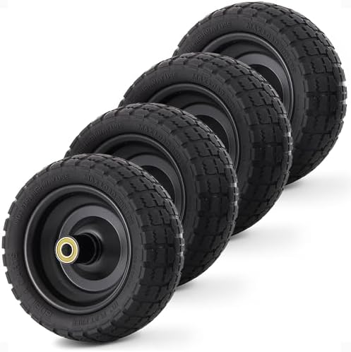 Gorilla Carts 2-Pack 10 Inch No-Flat Replacement Tires, 300 lb Ca...