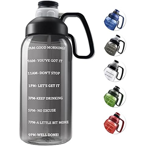 64 OZ Water Bottle with Straw, Motivational Half Gallon Water Bottles with Times to Drink, BPA Free 2L Sports Large Water Bottle with Handle Wide Mouth Water Jugs for Gym, Office, Working Cover