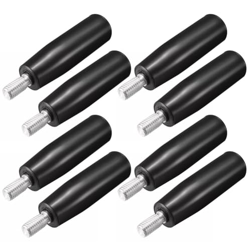 NiuLumea Poignée de volant tournante avec tige filetée M10, fraiseuses, tours, meuleuses, longueur de filetage de 15 mm, noir pour plastique