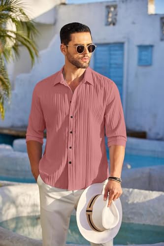 Image of ROYALSCOUT Men's Popcorn Full Sleeves Casual Shirt | Men Stylish Regular Fit | Button-Down Stylish Shirt for Party & Casual Wear