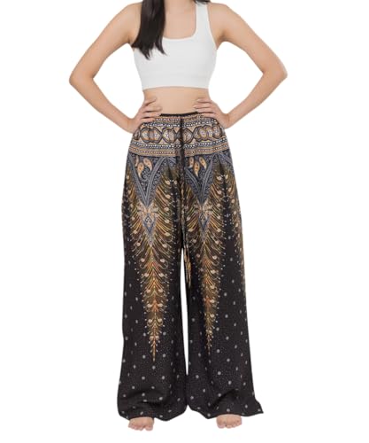 Banjamath® Women's Wide Leg Palazzo Boho Bohemian Pants Harem Summer Beach Pants2