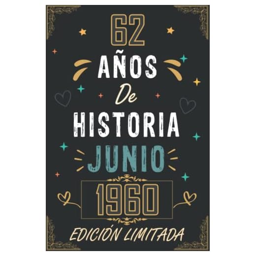 CUADERNO, 62 AÑOS DE HISTORIA JUNIO 1960 EDICIÓN LIMITADA: Regalo de 62 cumpleaños para mujeres y hombres, ideas de 62 cumpleaños... un cumpleaños... ... regalo de 62 cumpleaños para él/ella.