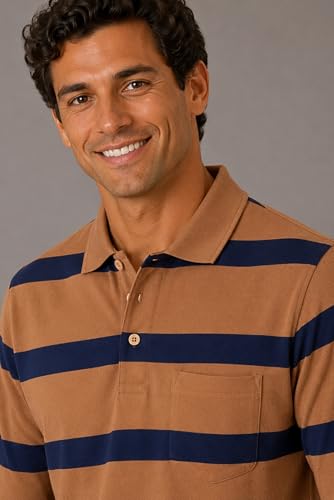Image of SANE ORIGINALS Men's Full Sleeve Polo T-Shirt with Pocket, Premium Cotton Blend Collar Neck Tee