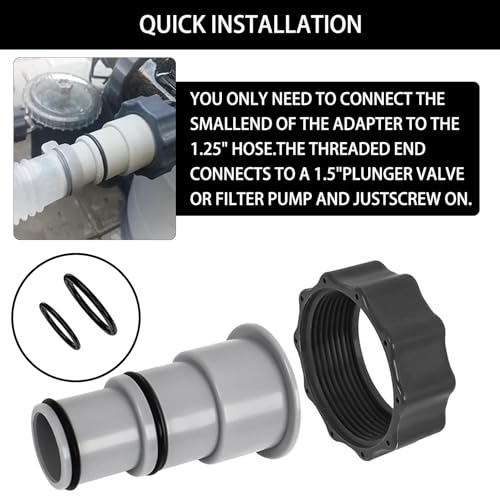 2 x pool hose adapter, adapter for pool hose adapter with internal thread for screwing for diameter 32 and 38 mm pool hose - Image 3