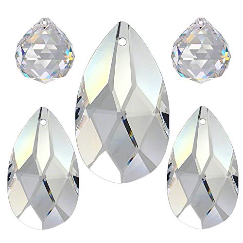 AMBROS® - Kristall 5-Piece 'Almond' 20 50 mm 30% PBO Feng Shui Suncatcher Crystal Rainbow Crystal Cover