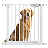 Auto-Close Baby Gate for Stairs & Doorways Dog Gate – Adjustable Steel Safety Gate with Dual Lock, Fits 29″-33″ Wide, Pressure Mount No Drilling (White, 30-33″ W x 30″ H)