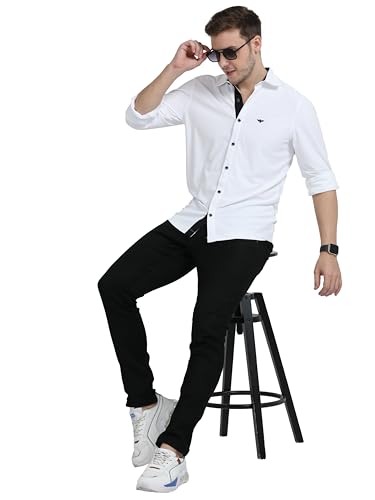 Image of STELLERS Men's Premium Full Sleeve Shirt | Feather Touch Feel| Regular Fit| Odour Resistant| Anti-Static| Wrinkle Free| Quick Dry | Stretchable| Lightweight| Sweat-Proof
