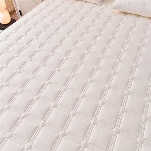 Protector de colchón impermeable 180x200 acolchado y transpirable de color blanco 6