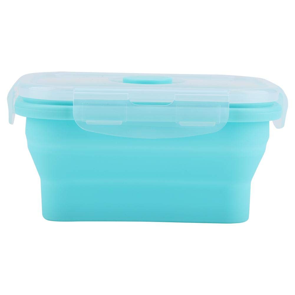 Cafopgrill Green,Pink 4 Size Silicone Collapsible Portable Lunch Box Bowl Boxes Eco-Friendly Folding Food Container Lunchbox 350/500/800/1200Ml(Green 500Ml)