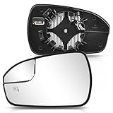 TOP-MAX Driver Side Mirror Glass Replacement for Ford Fusion 2013 2014 2015 2016 2017 2018 2019 2020, Power Heated Mirror, Right Side View Convex Glass w/Holder, Replace OE# DS7Z17K707F