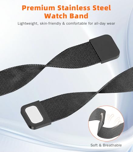 Correa Milanese Mesh de acero inoxidable para Garmin miniatura 4