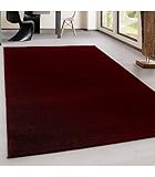 Teppich Kurzflor Modern Wohnzimmer Einfarbig Meliert Uni günstig Versch. Farben - Rot, 200x290 cm