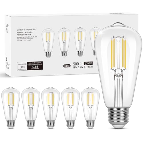 Lepro Dimmable E26 Edison LED Bulbs, 2700K Soft Warm White, 60W Equiv, 6 Pack by Lepro - Used condition - US$16.14