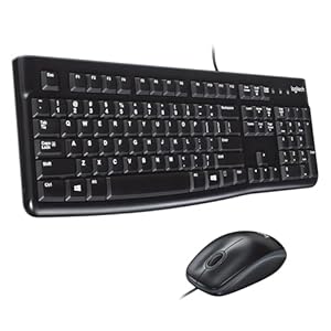 Logitech MK120 Kabelgebundenes Tastatur-Maus-Set, Optische Maus, USB-Anschluss, PC/Laptop, Schweizer QWERTZ-Layout - Schwarz