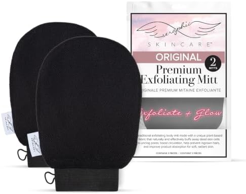 Original Premium Exfoliating Gloves for Body 2pc - Body Scrubber Exfoliator