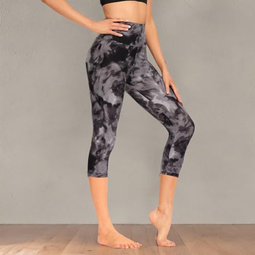Image of GAYHAY High Waisted Capri Leggings for Women - Soft Slim Yoga Pants for Running Cycling Workout