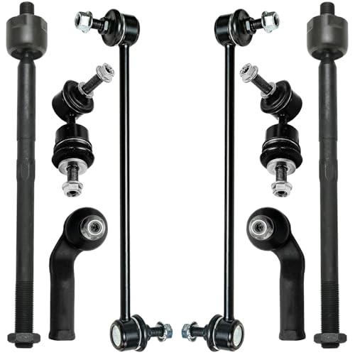 Detroit Axle - 8pc Suspension Kit for 2005-2011 Volvo S40 V50, 2006-2013 C70, 2008-2013 C30, 4 Front Rear Sway Bar End Links 4 Front Inner Outer Tie Rod Ends Replacement