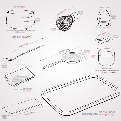 Miniatura 10 de Teanagoo Juego De Té Japonés, Juego De Batidores Matcha, Cuenco Batidor De Bambú Matcha Chasen , Pala Chashaku , Soporte Para Batidor, O6, Bandeja De Té En Polvo De Té Verde