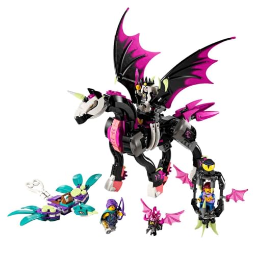 Image of Lego 71457 DREAMZzz Pegasus, Build 2 Types of Horse Toy, Includes Zoey, Nova and Nightmare King as TV Show Mini Figures, Creative Animal Toy for Kids