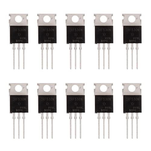 BOJACK IRF530 MOSFET Transistors IRF530N 17 A 100 V N-Channel Power MOSFET TO-220AB (Pack of 10 Pcs)