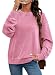 SHEWIN Crew Neck Womens Sweatshirt Oversized Tshirts For Women, Pink, XL