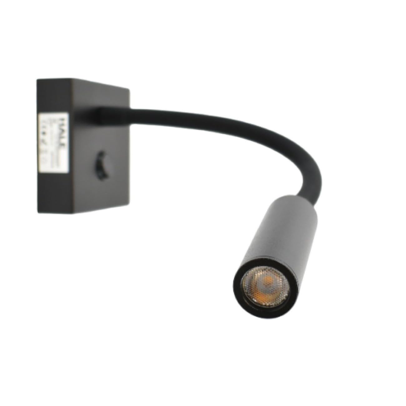 BARCELONA LED Wandlampe LED Schwarz für Lesen "Hale" 3W, Warmweiß 2800K, Flexibler Verstellbarer Arm, Moderner Minimalistischer und Klassischer Stil, Lesekomfort, Schlafzimmer, Treppen, Restaurant