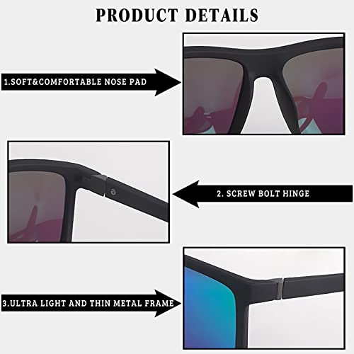 Image of Men's Sports Polarized Sunglasses Square Frame Glasses NP1007