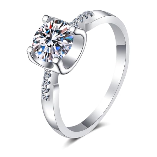 Bague de fiancailles StarGems RX063 le cadeau ideal en argent 925 plaque platine