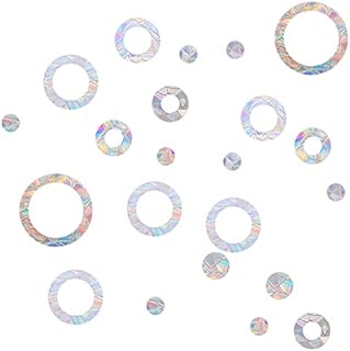 YapitHome 24 Pcs Round Anti-Collision Window Sticker Round 3D Rainbow Window Film Anti-Collision Static Rainbow Glass Stickers for Bird Collision Avoidance,Window Decorations