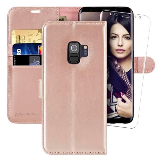 MONASAY Samsung Galaxy S9 Fodral, Samsung Galaxy S9 Plånboksfodral, Stöttåligt Läderfodral med [Kortplatser][Kickstand][Magnetisk Stängning] Flip Skal Kompatibelt med Samsung Galaxy S9 5,8"