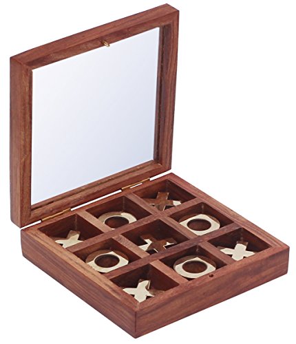 Tic tac toe - 11.7 cm - di legno - marrone