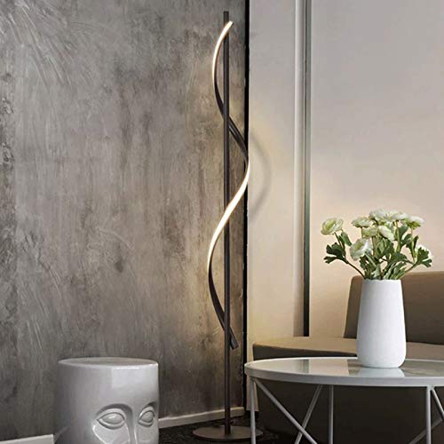 Lámpara de pie para salón y lectura con elegante estructura curva 4