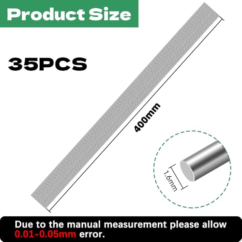 35 Stück Federstahldraht Edelstahl Draht 1,0mm Federstahl Gerade Draht 400mm Edelstahl-Federdraht Vollhartdraht Metallstab Hartdraht für DIY Handarbeiten Metallstäbe zum Basteln (1,0mm x 400mm)