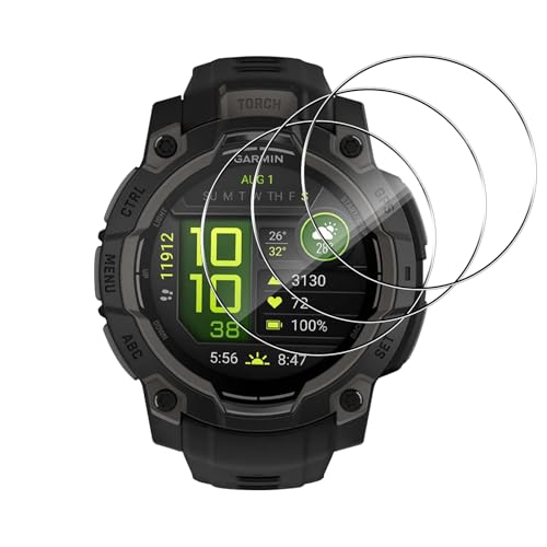 Protecteur D'écran En Verre Trempé Pour Garmin Instinct 3 50mm - 3 Pièces, Dureté 9H, Anti-rayures, Hydrophobe