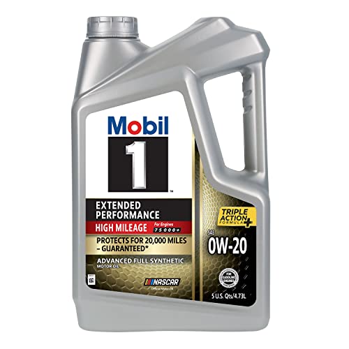 Image of Mobil 1-123837 Extended Performance High Mileage 0W-20; 5QT, Gray (Pack of 2)