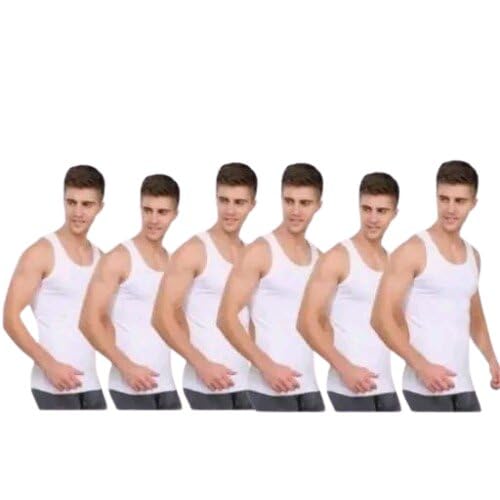 Cotton Vest Set of 6 Sleeveless Soft Comfortable Daily Undergarment for Men and Boys-image-4