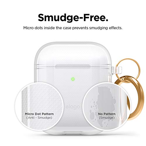 Image of elago Clear Airpods Case with Keychain Designed for Apple Airpods 1 & 2 (Transparent)