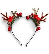Vakkery Christmas Antler Headband Reindeer Hair Hoop Xmas Costume Headpiece Christmas Party Hair ...