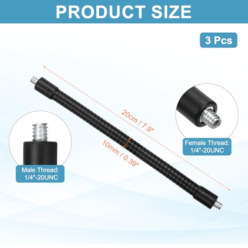 Support flexible 1/4 mâle pour microphone de studio et pince smartphone noir - 2