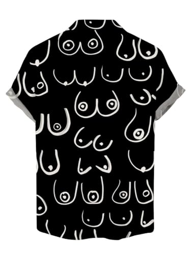 Funny Boob Hawaiian Shirt for Men - Aloha Amazing Button Down Mens Hawaiian Shirts Short Sleeve Luau Beach Shirt2