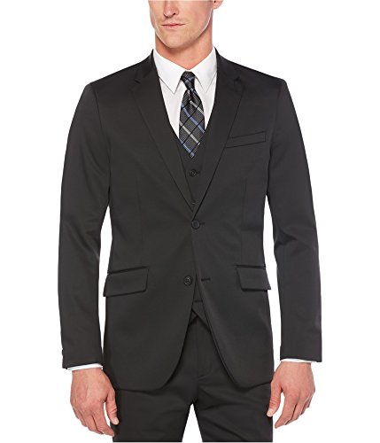 Perry Ellis Men's Slim Fit, Stretch Washable Suit Jacket, Black, S38